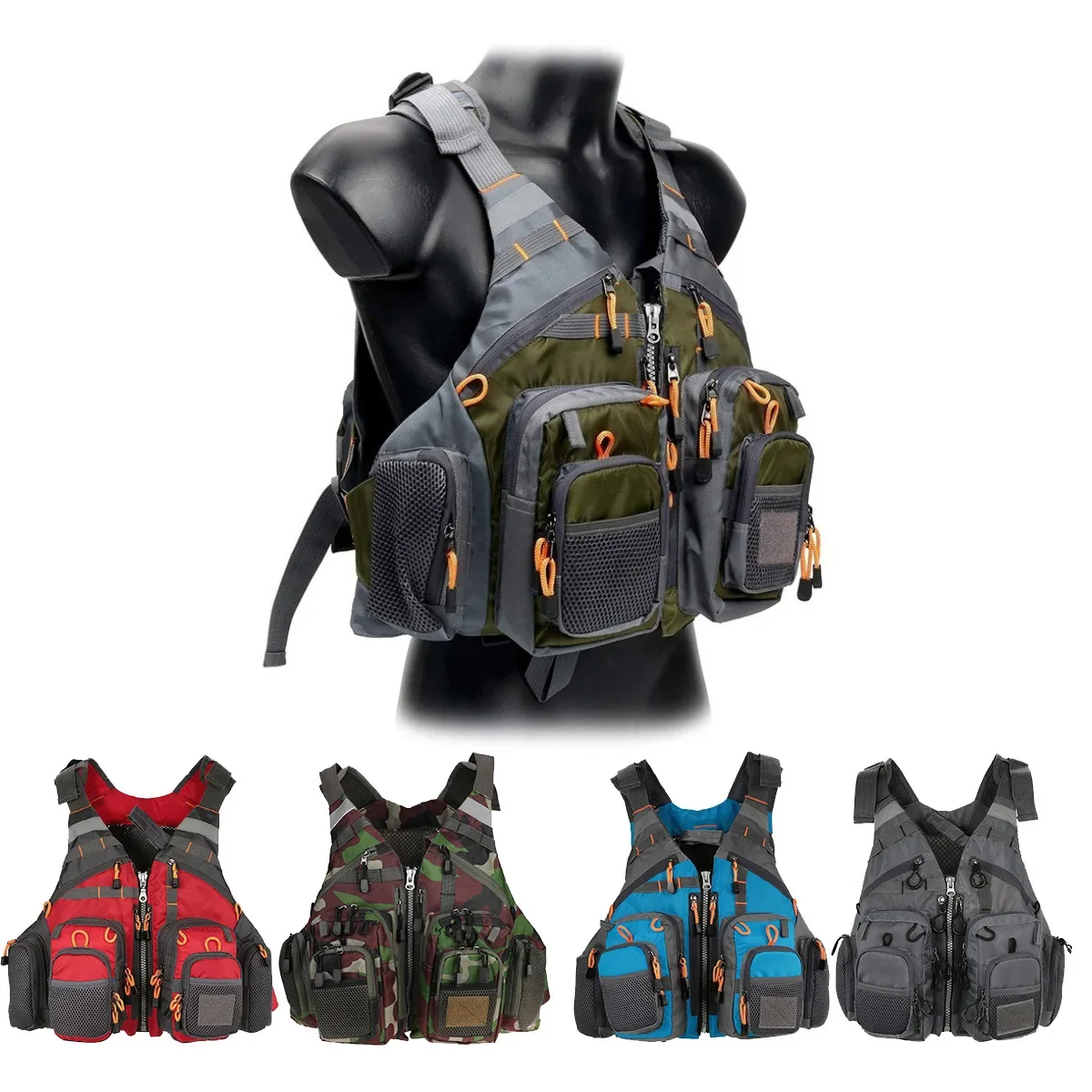 Fishing Kit Compact - Adjustable Fishing Vest Breathable Multiple Pockets