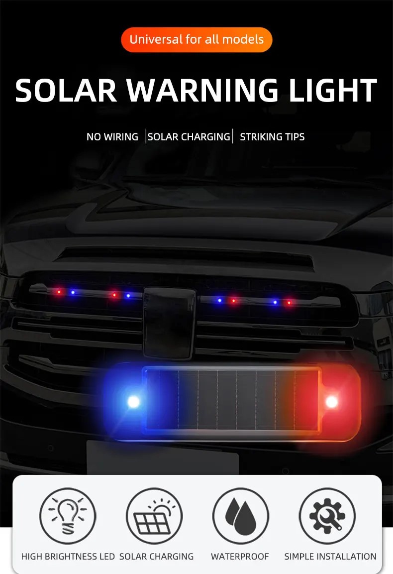 Mini LED Solar Power Car Warni - Sos Light Strobe review and price