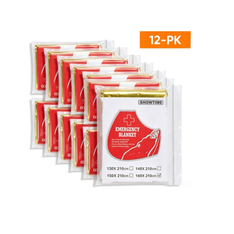 12PCS Large 160×210cm Gold Foi - Survival Blanket Reflective review and price